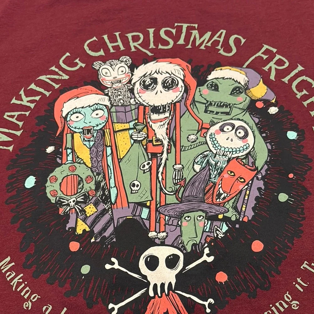Disney Red Nightmare Before Christmas Tee SZ L short sleeve Halloween casual - Picture 9 of 11